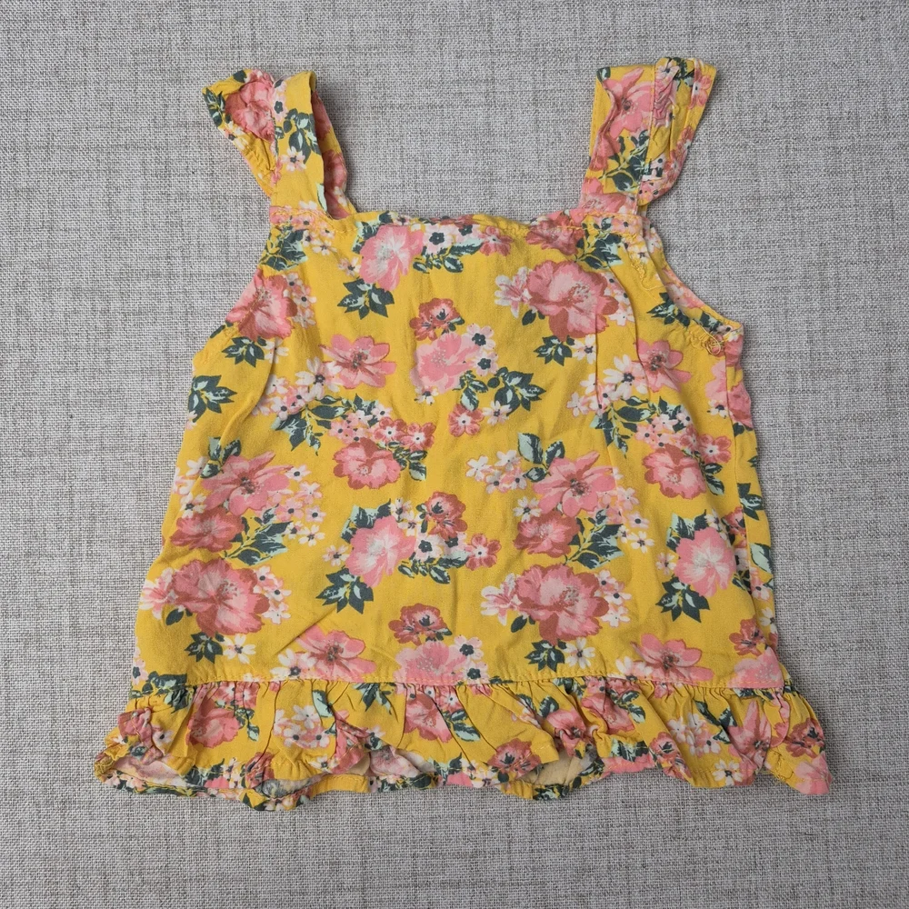Little Lass Floral 2-Piece Skort Set Yellow Pink 24M Spring Summer Outfit - Picture 7 of 12